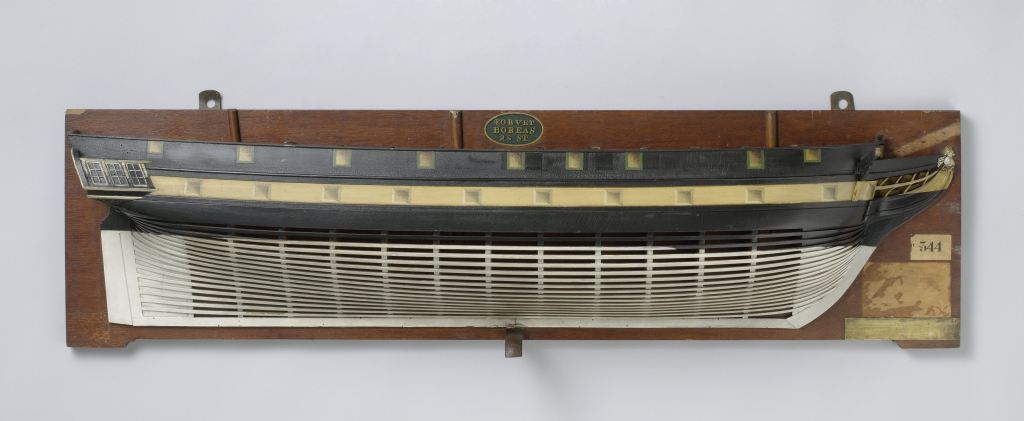 Halfmodel van korvet Boreas